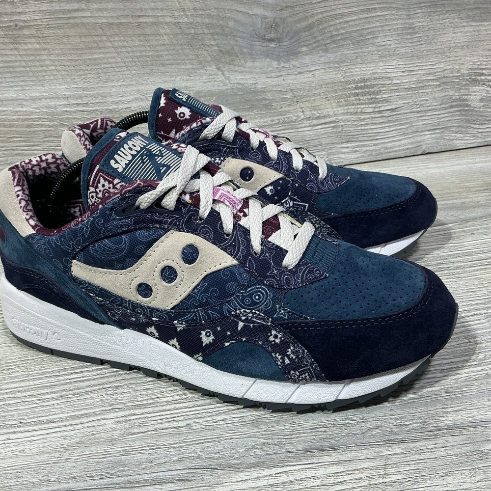 Saucony Shadow 6000 Paisley Blue Men's Size 10 S70724-1 Purple White Sneakers